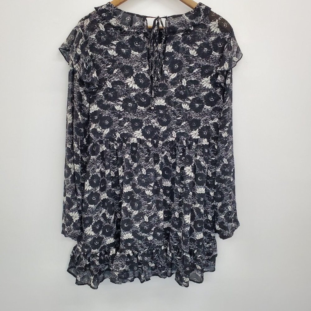 Free People Black & White Floral Mini Dress - Picture 4 of 16